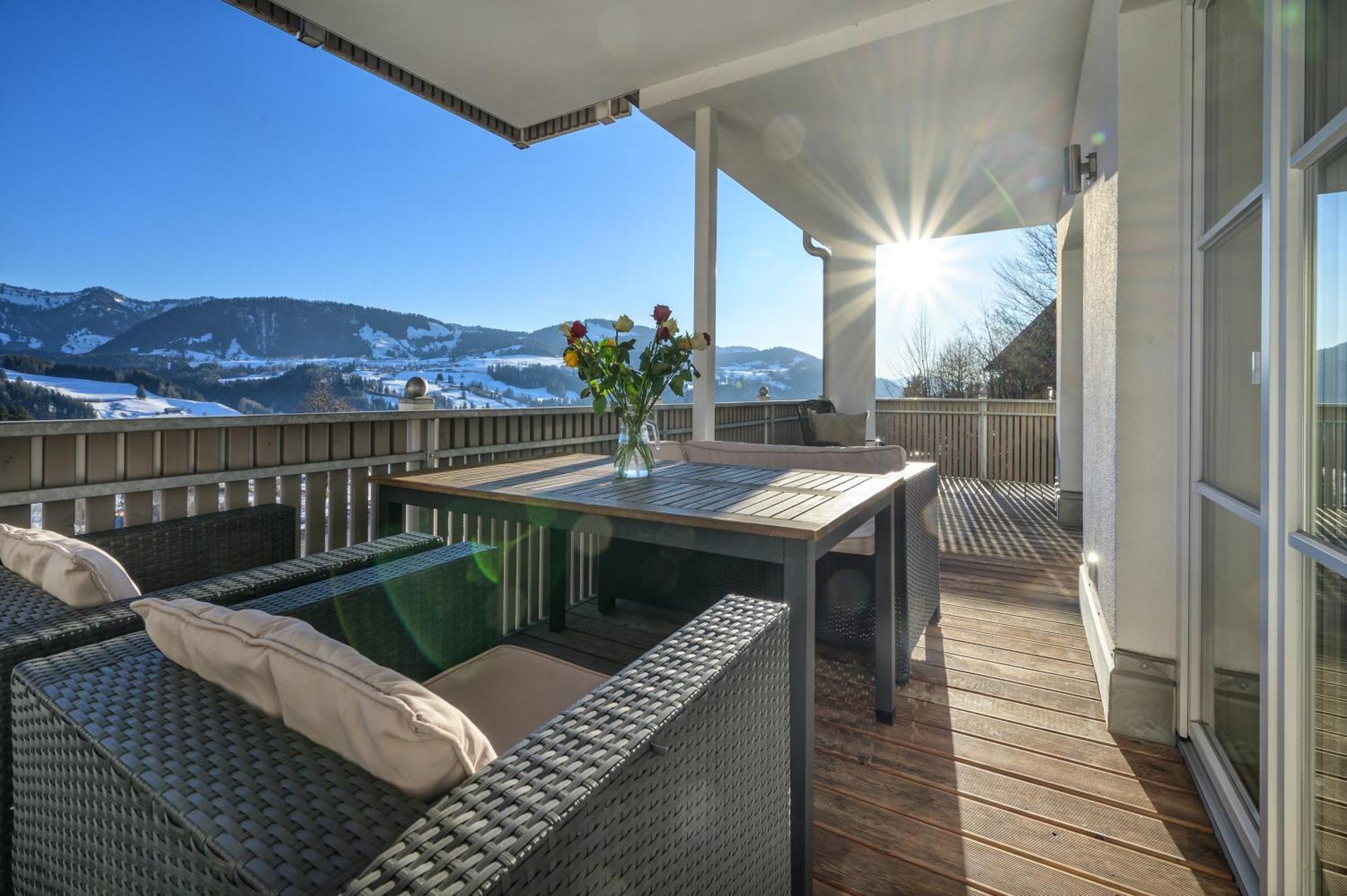 Haus "Bergblick" Ferienwohnung Hochgrat Oberstaufen Mit 2 Schlafzimmer Exterior foto